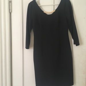Laundry dress black with gold neck detail (size 8)